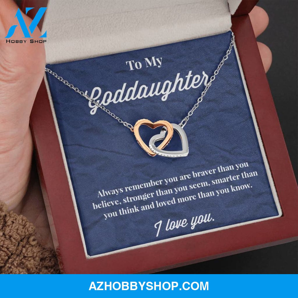 To My Goddaughter Interlocking Hearts Necklace - Jewelry for Goddaughter - Gift for Goddaughter