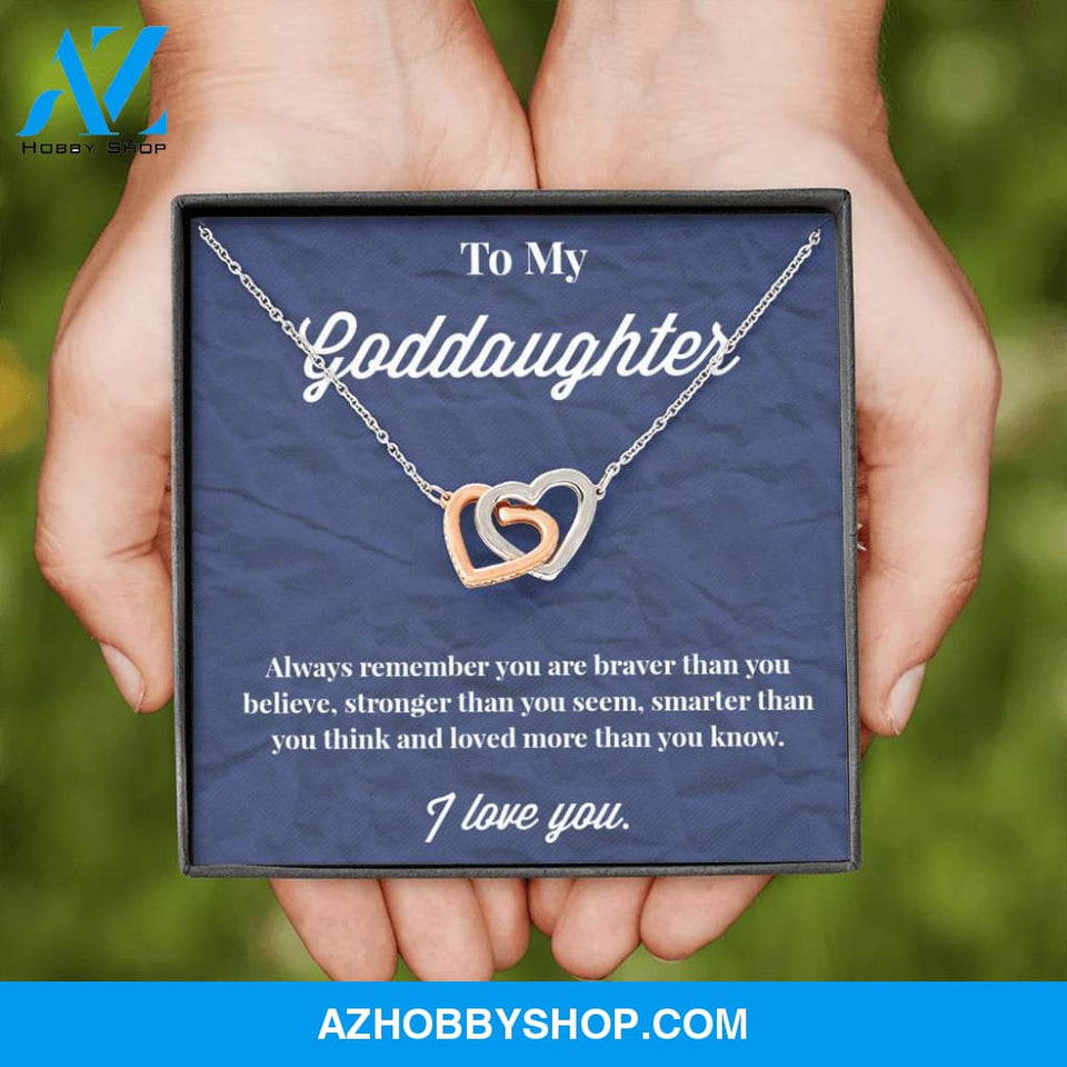 To My Goddaughter Interlocking Hearts Necklace - Jewelry for Goddaughter - Gift for Goddaughter