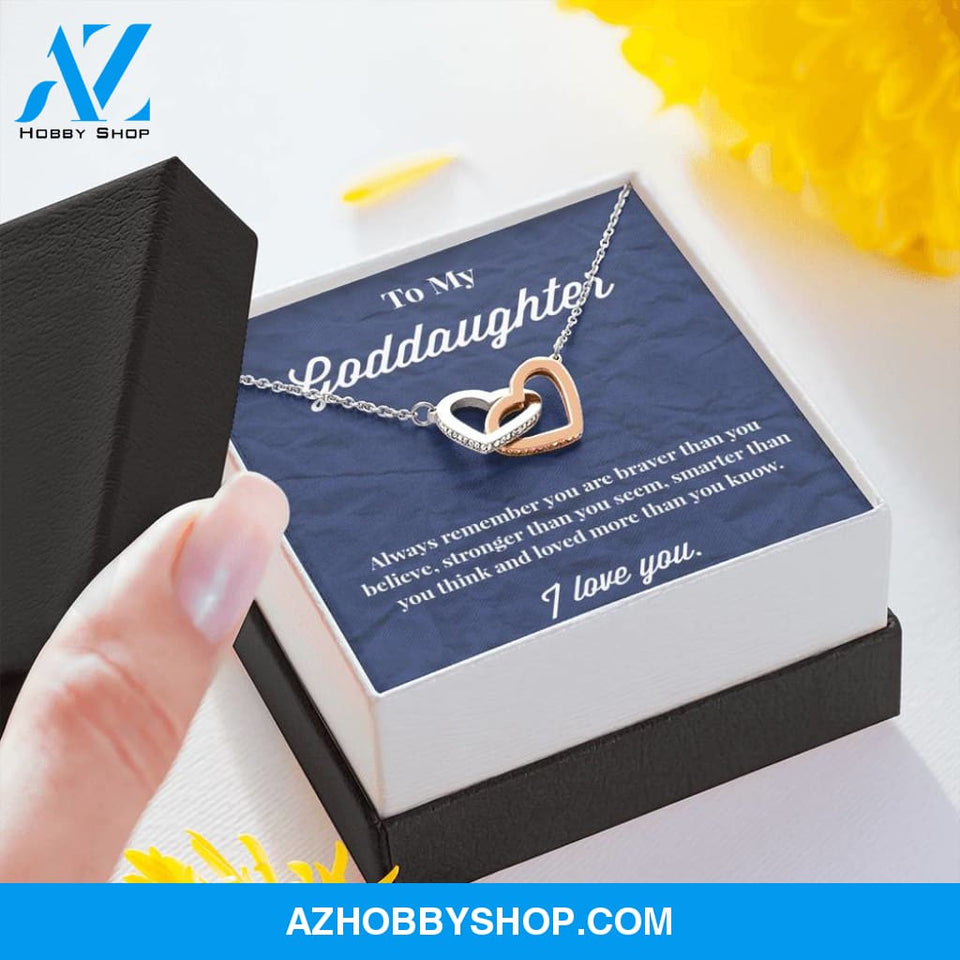 To My Goddaughter Interlocking Hearts Necklace - Jewelry for Goddaughter - Gift for Goddaughter