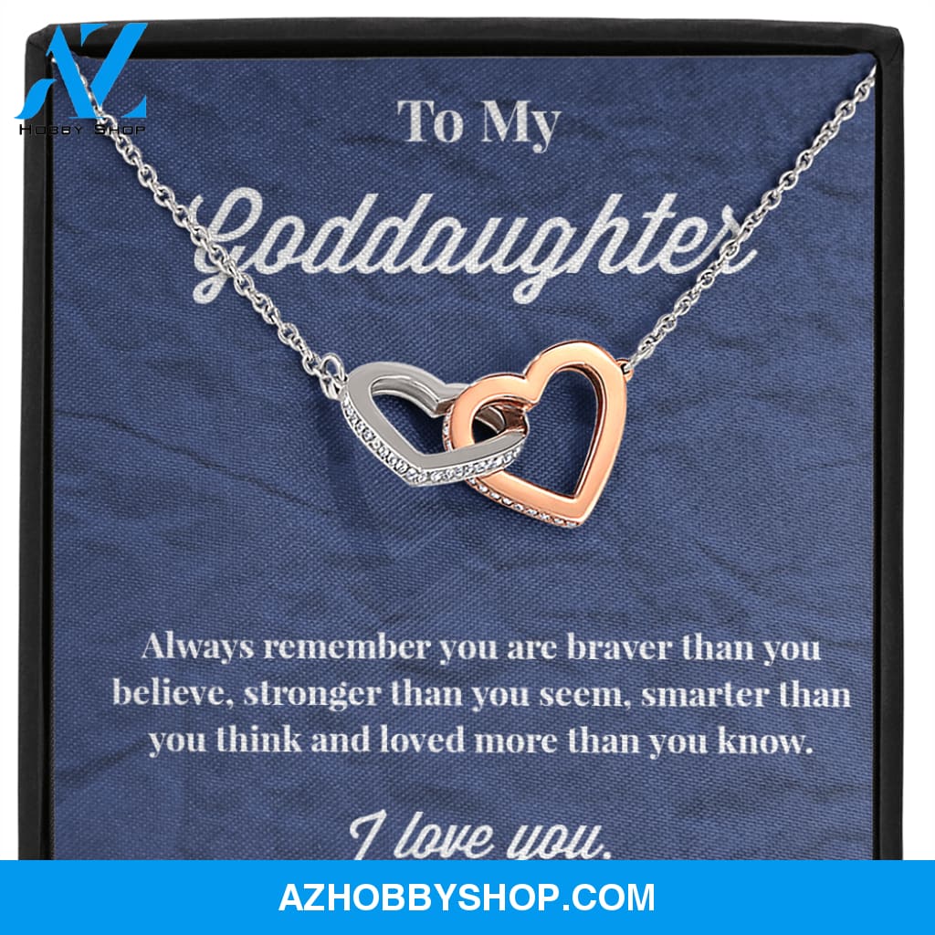 To My Goddaughter Interlocking Hearts Necklace - Jewelry for Goddaughter - Gift for Goddaughter