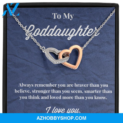 To My Goddaughter Interlocking Hearts Necklace - Jewelry for Goddaughter - Gift for Goddaughter
