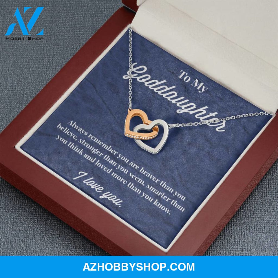 To My Goddaughter Interlocking Hearts Necklace - Jewelry for Goddaughter - Gift for Goddaughter
