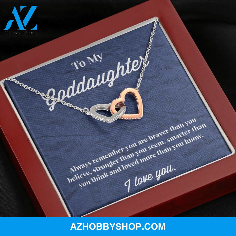 To My Goddaughter Interlocking Hearts Necklace - Jewelry for Goddaughter - Gift for Goddaughter