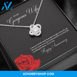 To My Gorgeous Wife Happy Anniversary Love Knot Necklace