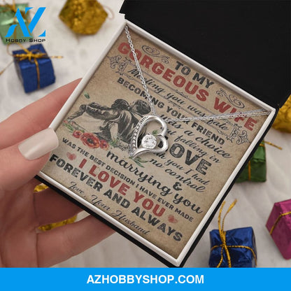 To My Gorgeous Wife, I Love You, Forever Love Necklace, Romantic Gift For Wife