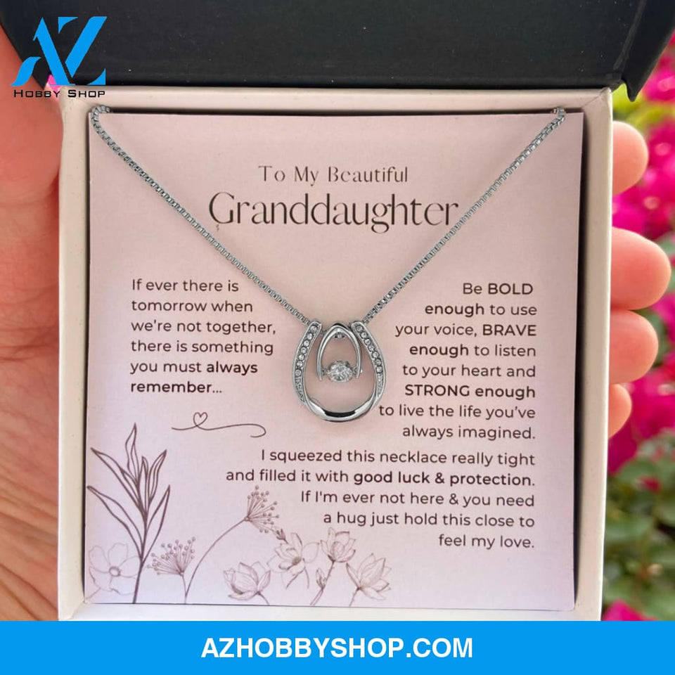 To My Granddaughter, Always Remember This - Lucky Horseshoe Necklace