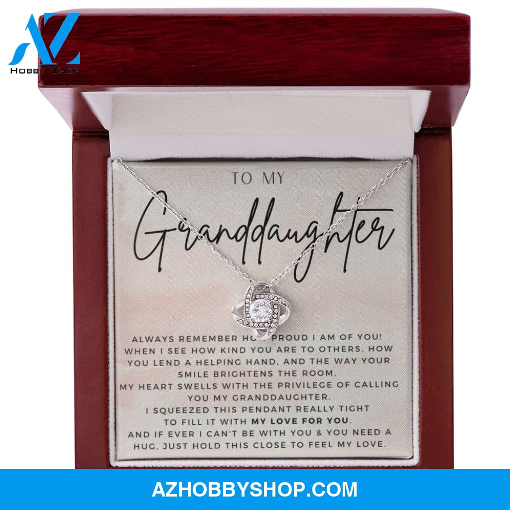 To My Granddaughter Gift Silver Necklace