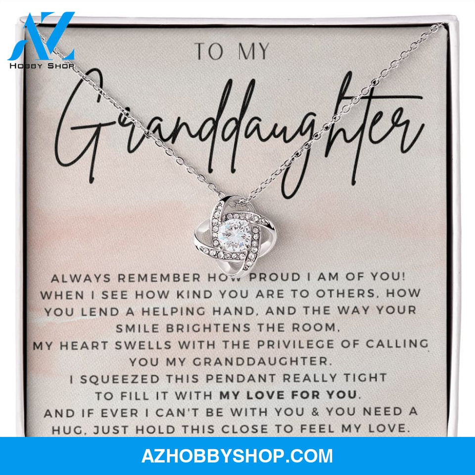 To My Granddaughter Gift Silver Necklace