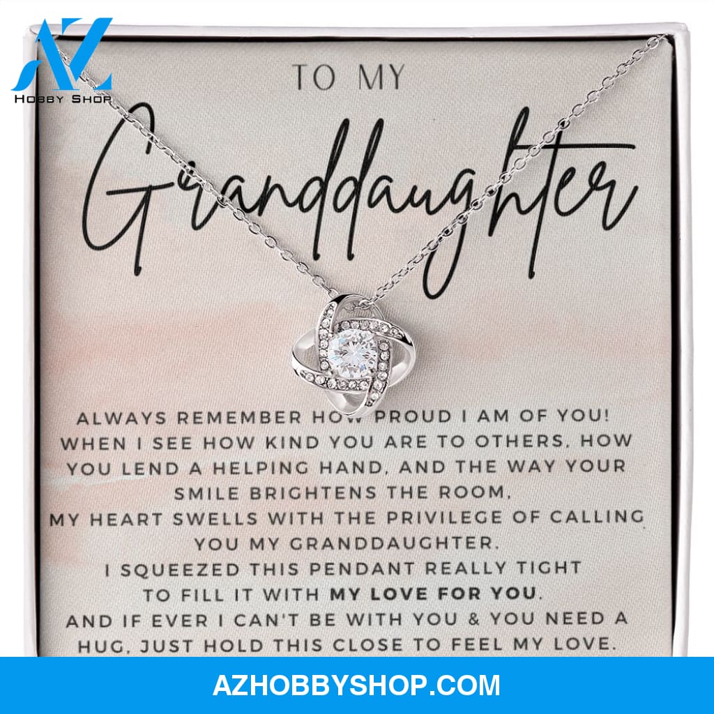 To My Granddaughter Gift Silver Necklace