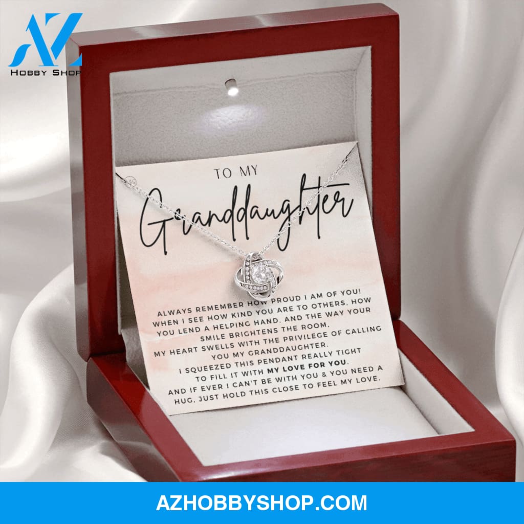 To My Granddaughter Gift Silver Necklace