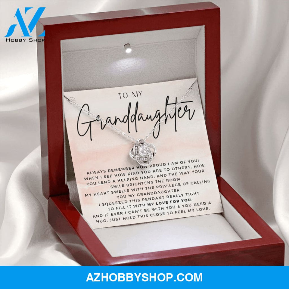 To My Granddaughter Gift Silver Necklace
