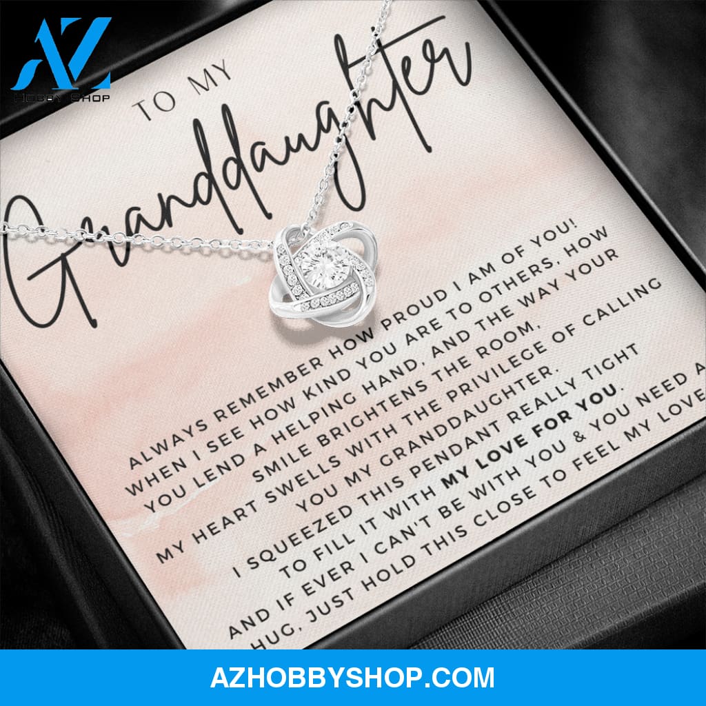 To My Granddaughter Gift Silver Necklace