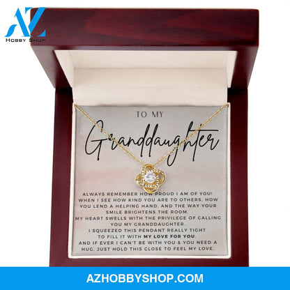 To My Granddaughter Gift Silver Necklace