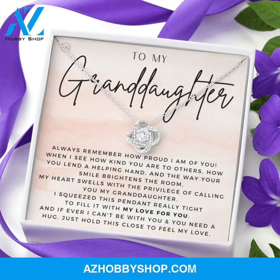 To My Granddaughter Gift Silver Necklace