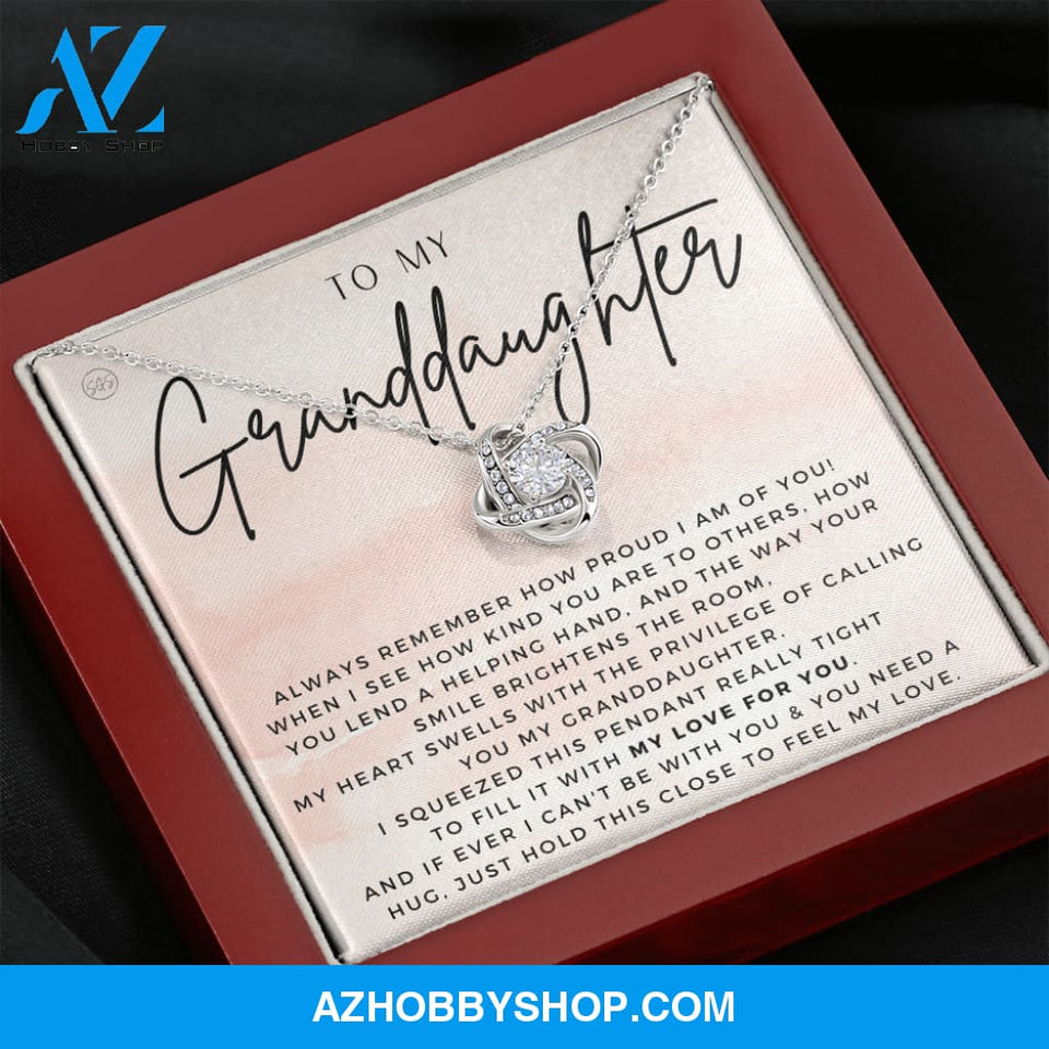 To My Granddaughter Gift Silver Necklace