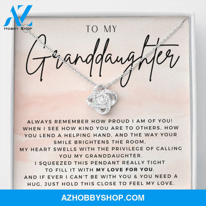 To My Granddaughter Gift Silver Necklace