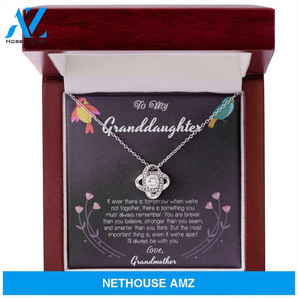 To My Granddaughter Love Knot Necklace