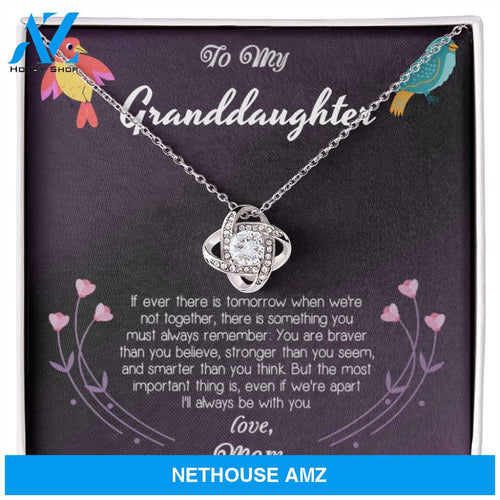 To My Granddaughter Love Knot Necklace