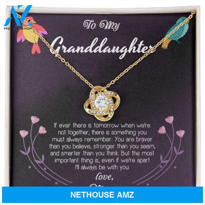 To My Granddaughter Love Knot Necklace