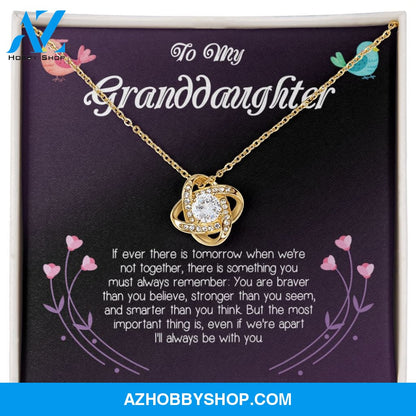 To My Granddaughter Love Knot Necklace