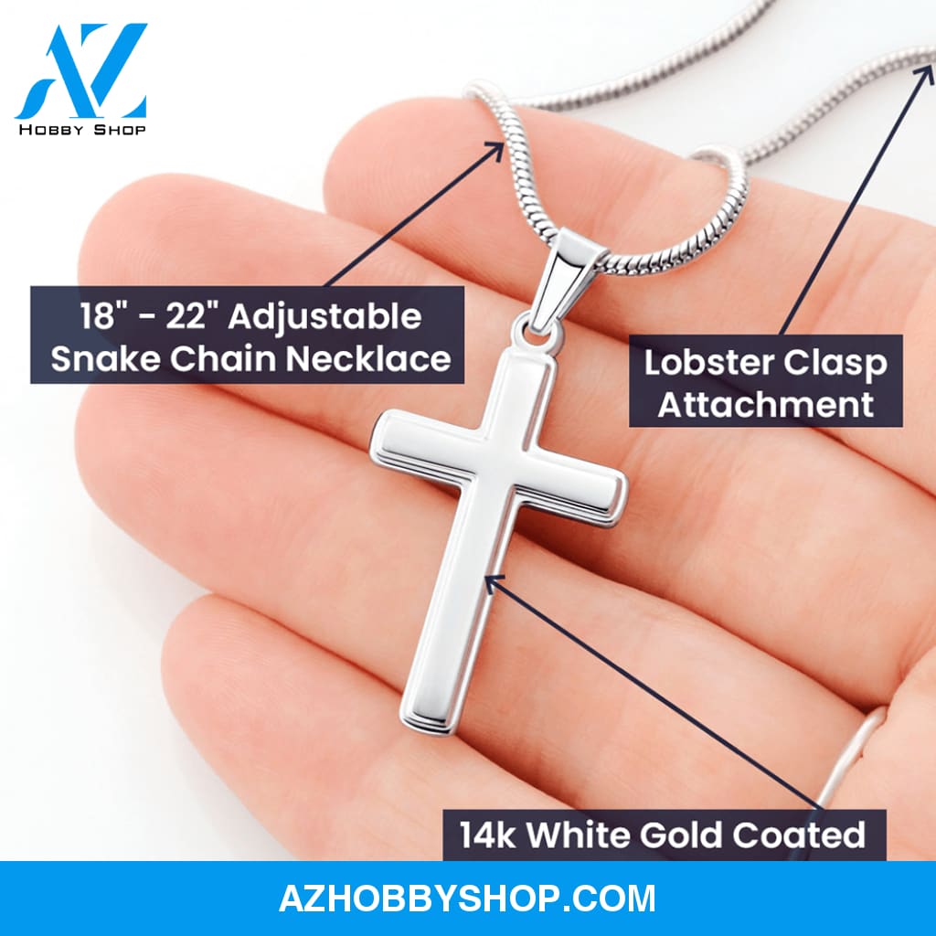 To My Grandson, You Are Loved - Cross Necklace
