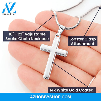 To My Grandson, You Are Loved - Cross Necklace