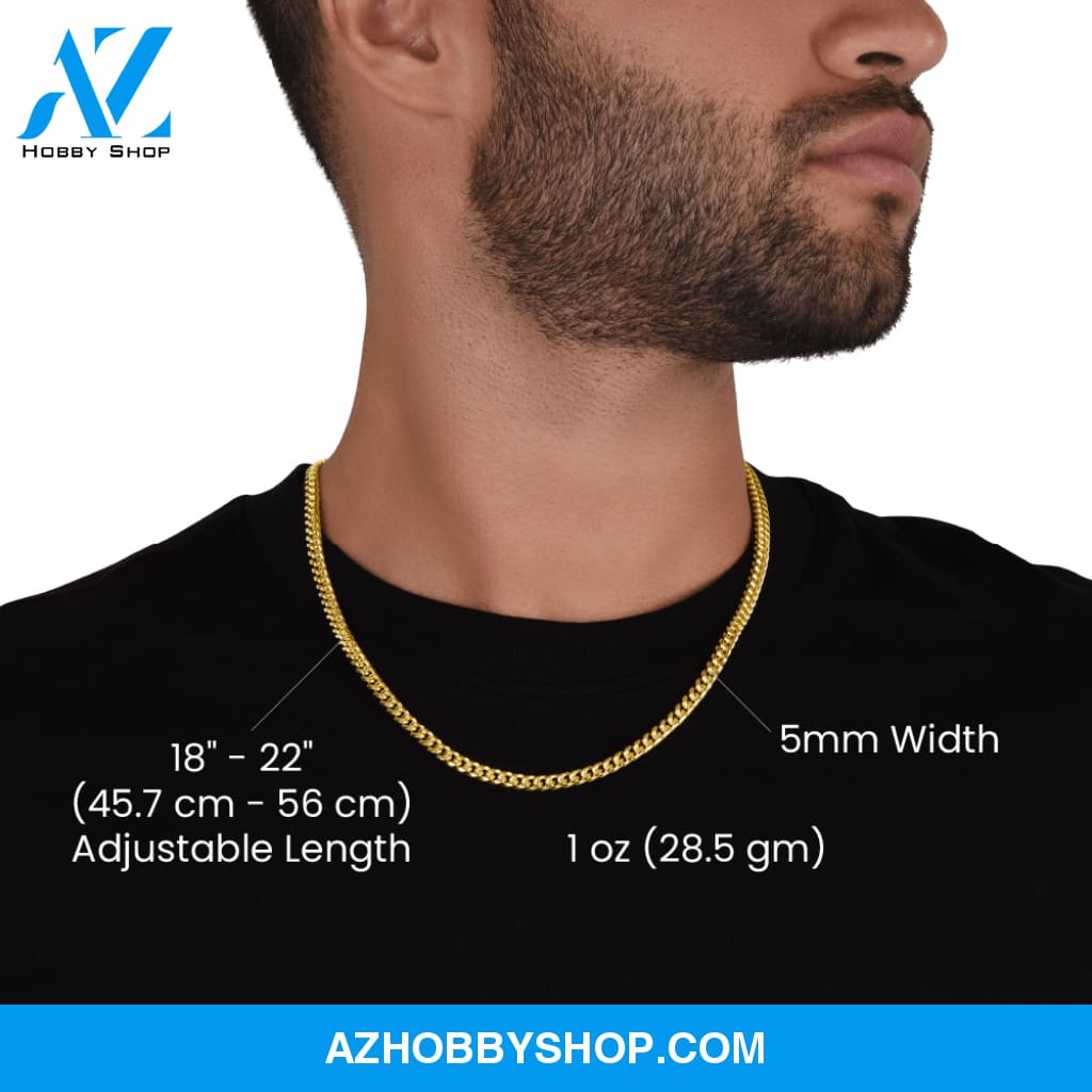 To My King Straighten Your Crown For Boyfriend or Husband Gift Cuban Link Chain Necklace