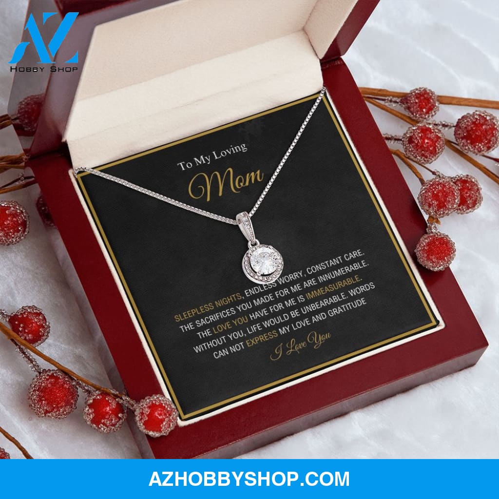 To My Loving Mom - Love And Gratitude - Eternal Hope Silver Necklace