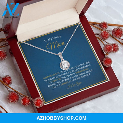To My Loving Mom - Love And Gratitude - Eternal Hope Silver Necklace