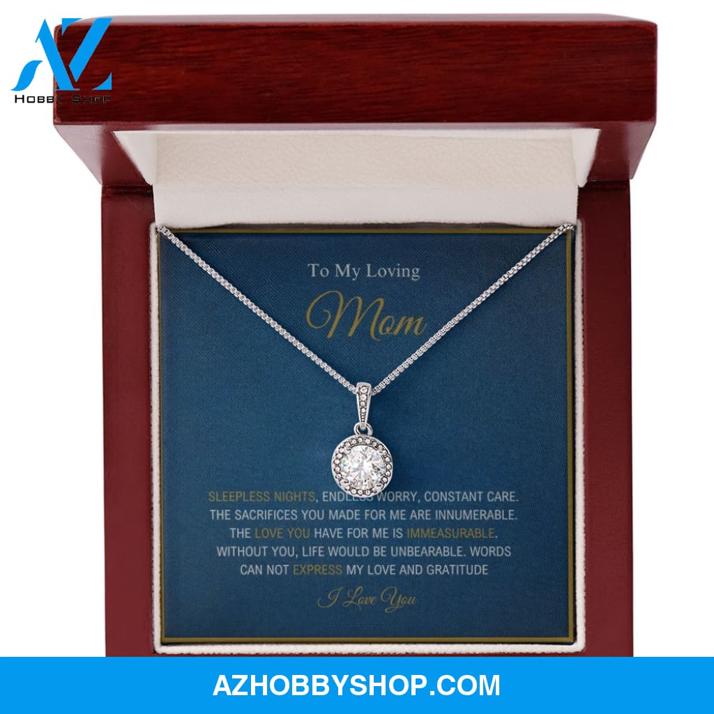 To My Loving Mom - Love And Gratitude - Eternal Hope Silver Necklace