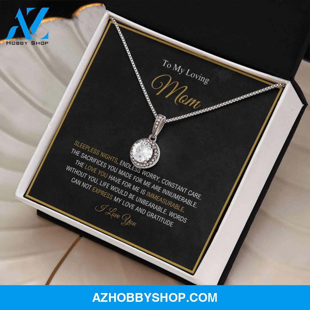 To My Loving Mom - Love And Gratitude - Eternal Hope Silver Necklace