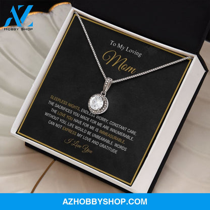 To My Loving Mom - Love And Gratitude - Eternal Hope Silver Necklace