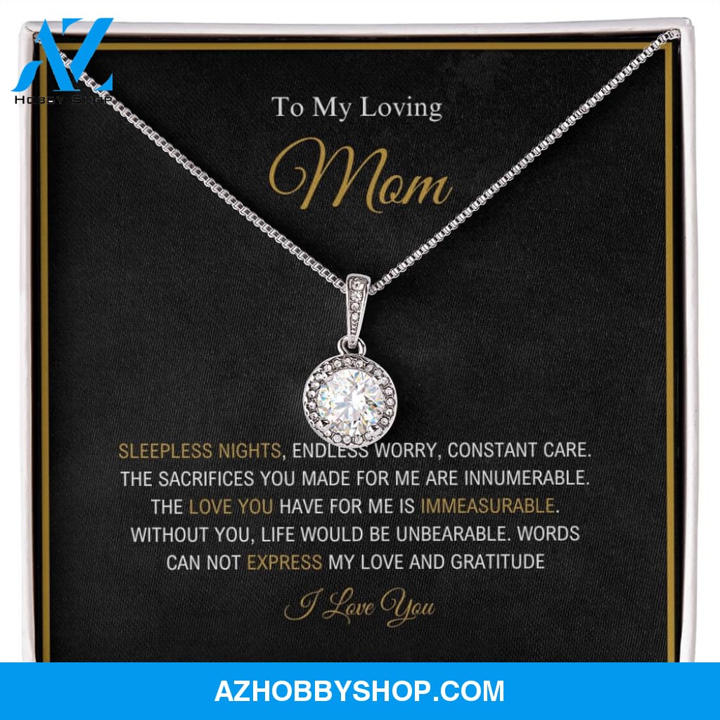 To My Loving Mom - Love And Gratitude - Eternal Hope Silver Necklace