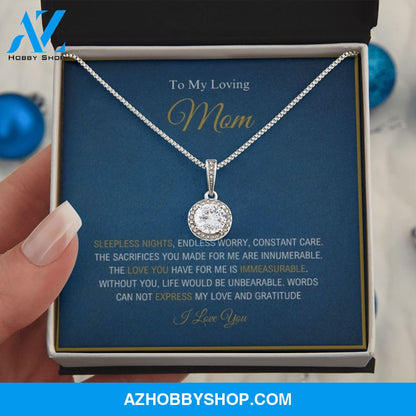 To My Loving Mom - Love And Gratitude - Eternal Hope Silver Necklace