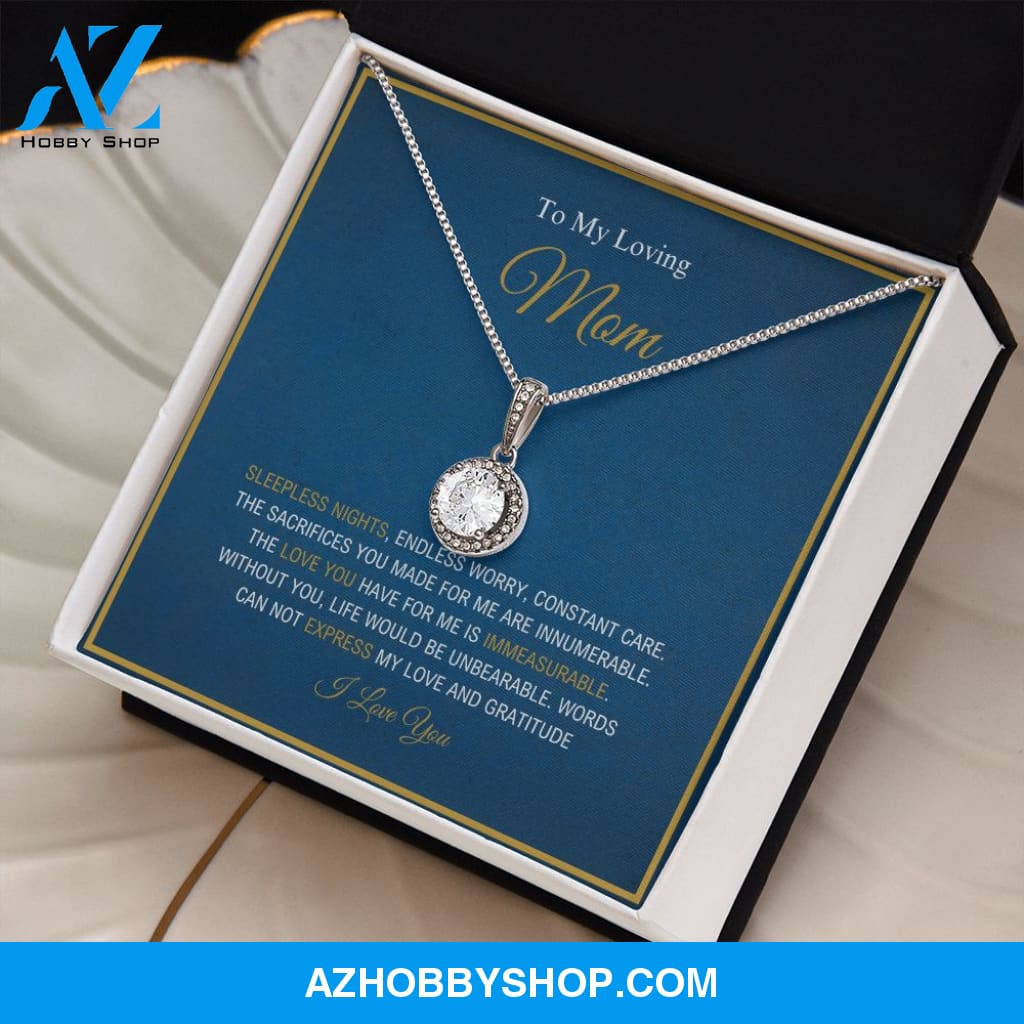 To My Loving Mom - Love And Gratitude - Eternal Hope Silver Necklace