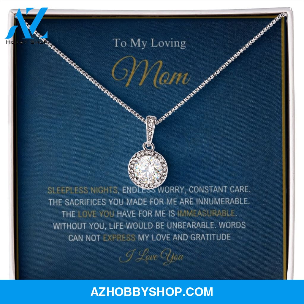 To My Loving Mom - Love And Gratitude - Eternal Hope Silver Necklace