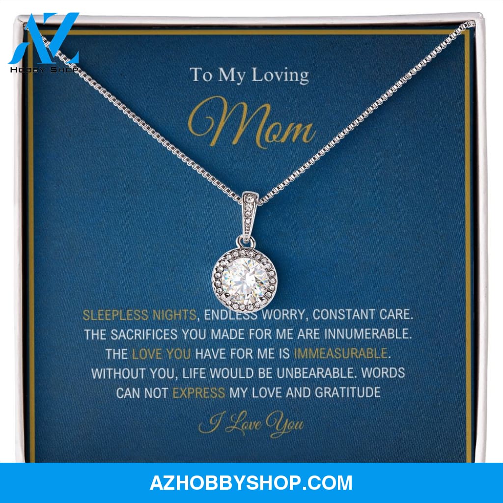 To My Loving Mom - Love And Gratitude - Eternal Hope Silver Necklace