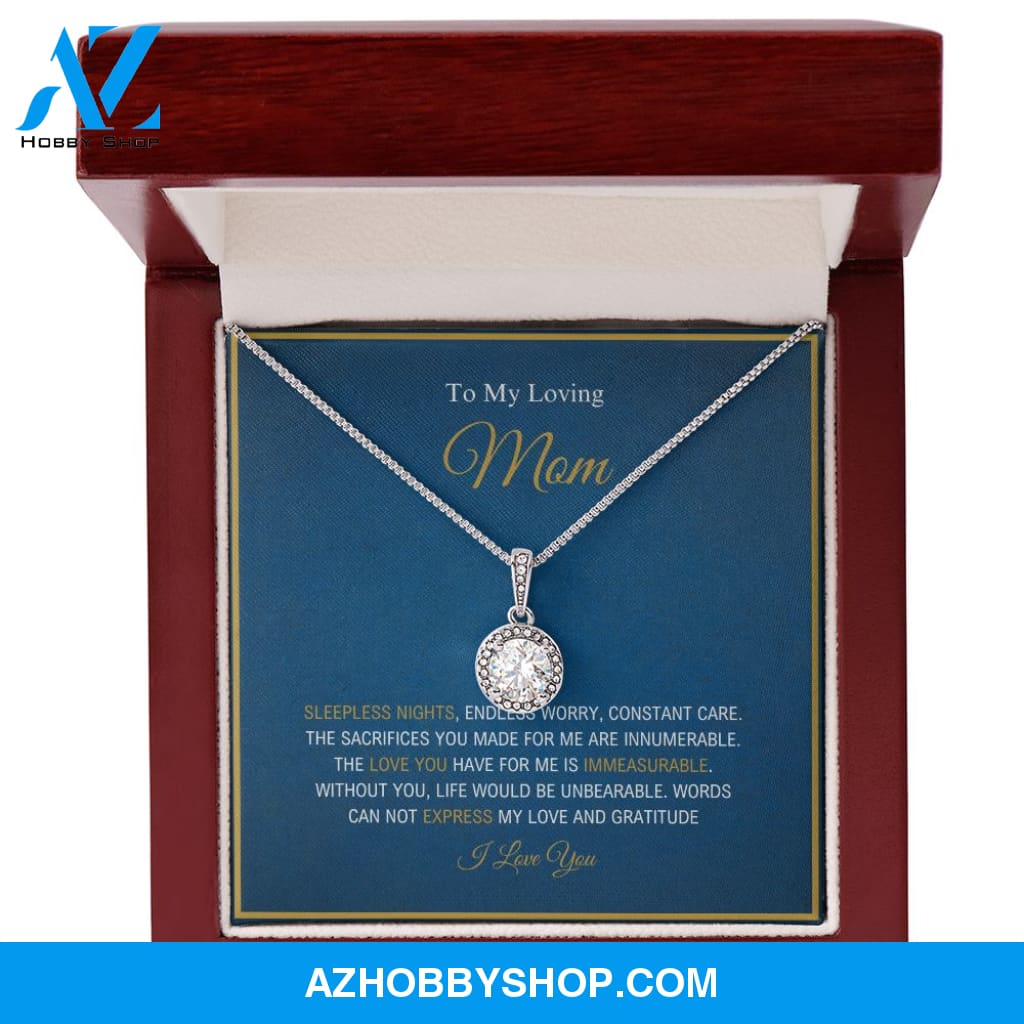To My Loving Mom - Love And Gratitude - Eternal Hope Silver Necklace