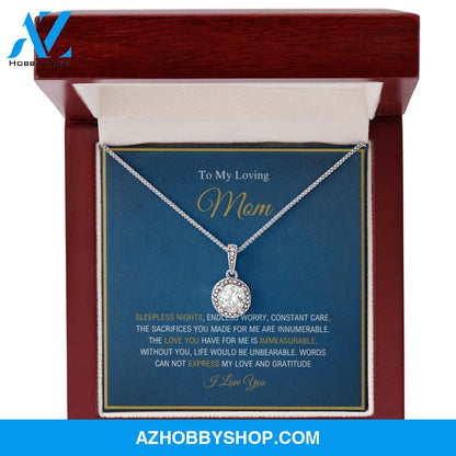 To My Loving Mom - Love And Gratitude - Eternal Hope Silver Necklace