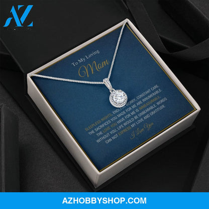 To My Loving Mom - Love And Gratitude - Eternal Hope Silver Necklace