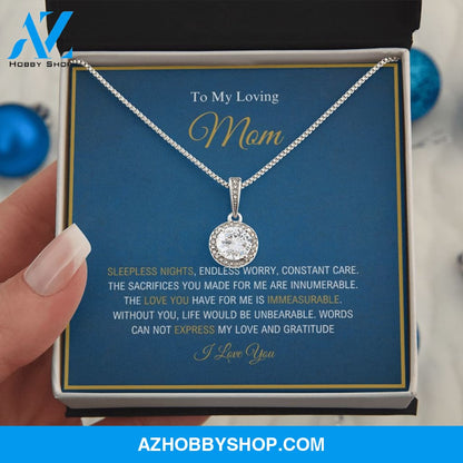 To My Loving Mom - Love And Gratitude - Eternal Hope Silver Necklace