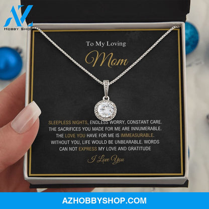 To My Loving Mom - Love And Gratitude - Eternal Hope Silver Necklace