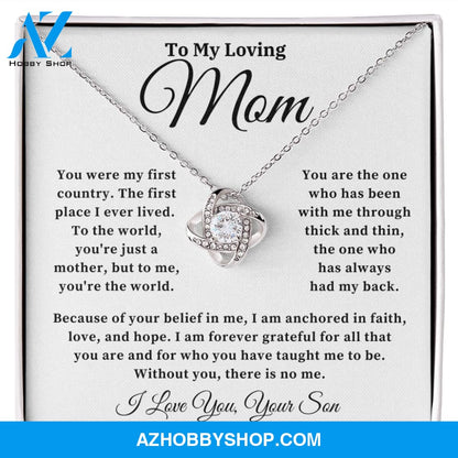 To My Loving Mom - The World - Love Knot Necklace