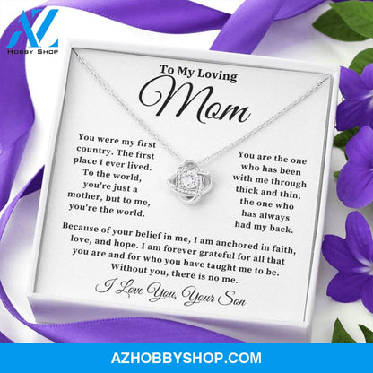To My Loving Mom - The World - Love Knot Necklace