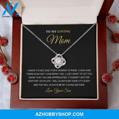 To My Loving Mom | You Are The World | Love Knot Necklace