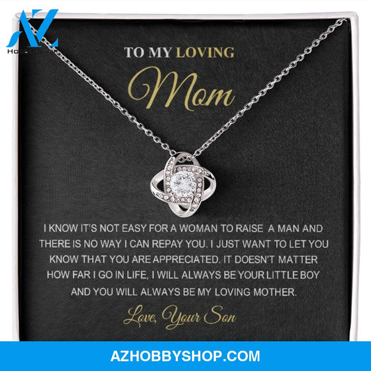 To My Loving Mom | You Are The World | Love Knot Necklace