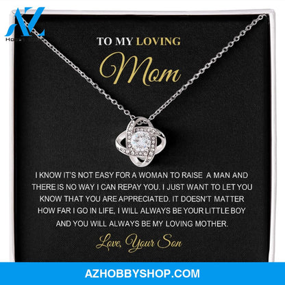 To My Loving Mom | You Are The World | Love Knot Necklace