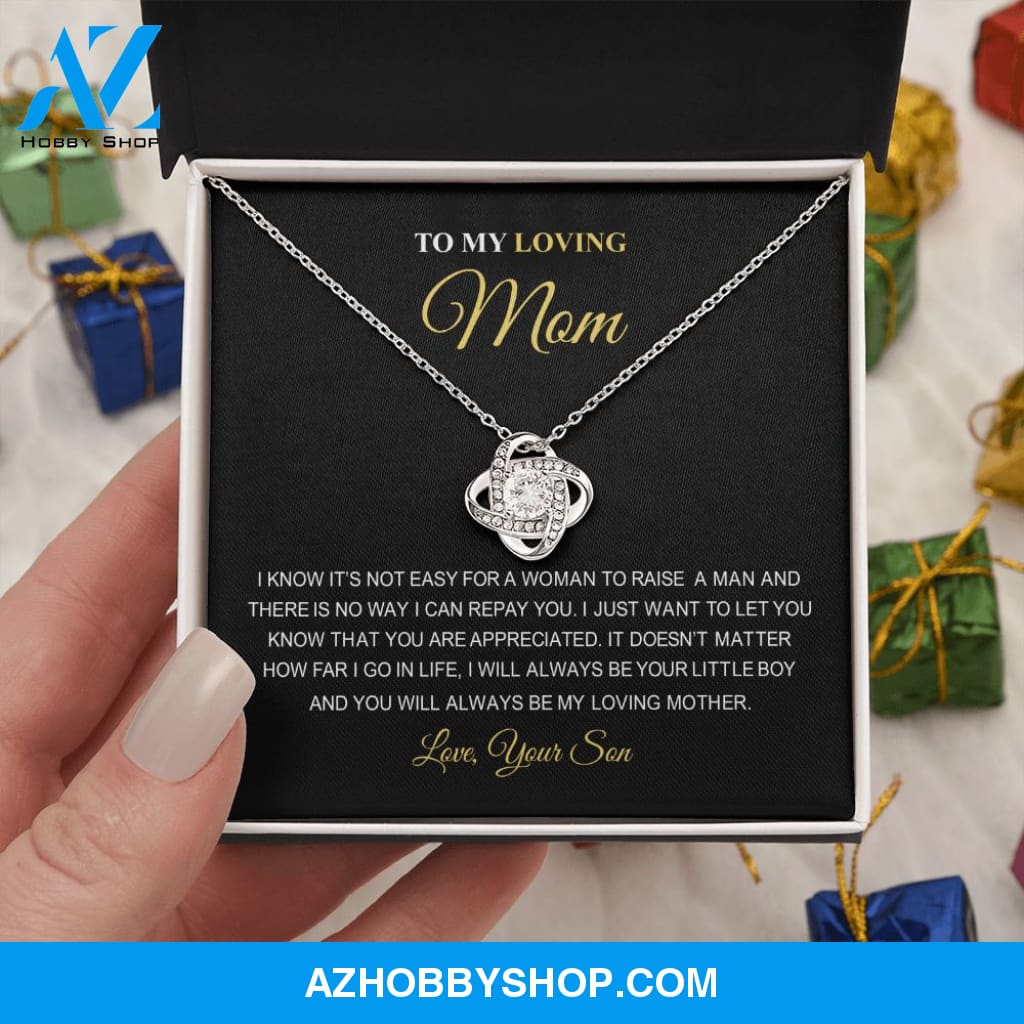 To My Loving Mom | You Are The World | Love Knot Necklace