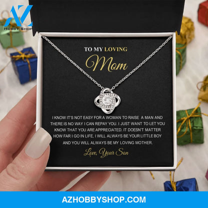 To My Loving Mom | You Are The World | Love Knot Necklace