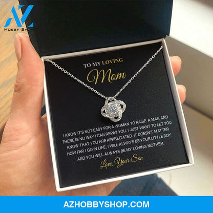 To My Loving Mom | You Are The World | Love Knot Necklace